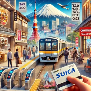 DALL·E 2025-01-21 08.53.46 - A visually engaging and realistic image representing modern travel experiences in Japan. The image should feature a blend of key elements such as a tr